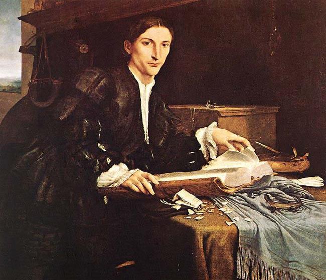 Lorenzo Lotto Portrait of a Gentleman in his Study oil painting image